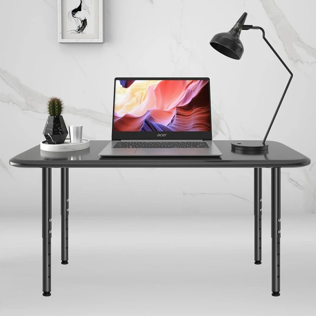 Alt view image 11 of 12 - Adjustable Metal Table Leg 21~36 Inch, Adjustable Metal Desk Legs, Home Office DIY Furniture Leg Set, for Computer Desk Dining Table Office Desk (4, Black)