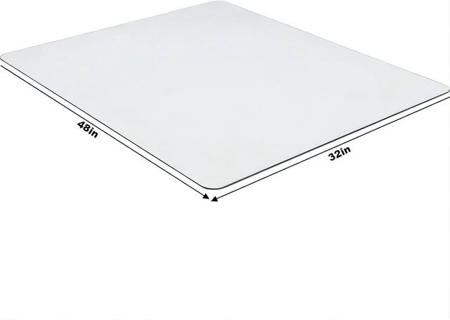 Alt view image 14 of 14 - Tempered Glass Chair Mat 48" x 32",1/5" Thick for Office Desk,Rolling Chair Mat for Carpet, Odorless, Easy to Clean with 4 Non-Slip Pads for Carpet & Hardwood Floors
