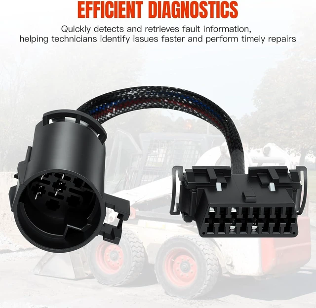 Alt view image 12 of 12 - OBD2 Diagnostic Adapter Connection Harness Compatible for Bobcat Service Analyzer v90, OBD2 Diagnostic Connector Tool - Black 2PCS