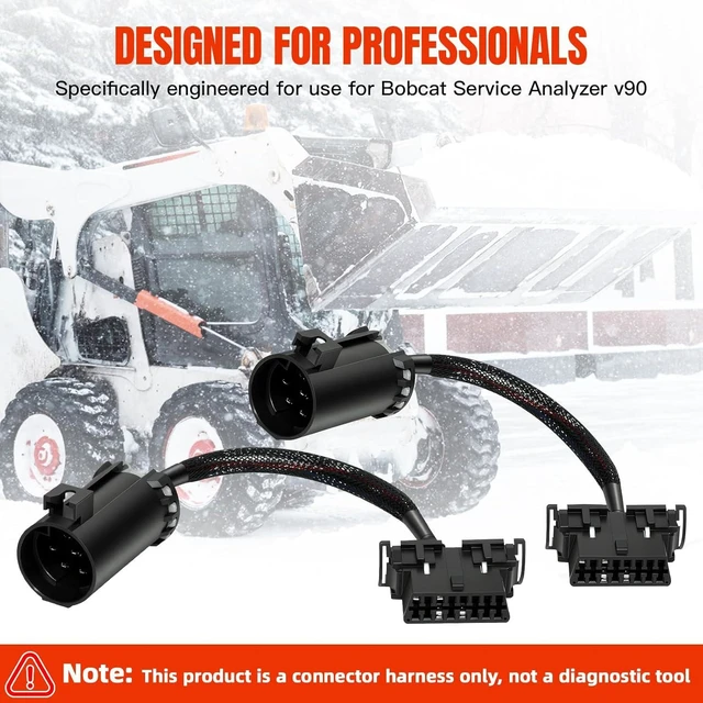 Alt view image 8 of 12 - OBD2 Diagnostic Adapter Connection Harness Compatible for Bobcat Service Analyzer v90, OBD2 Diagnostic Connector Tool - Black 2PCS