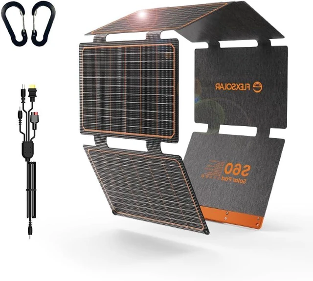 Alt view image 8 of 14 - FlexSolar 60W Portable Solar Panels Chargers with PD3.0 USB-C,QC3.0 USB-A and DC Outputs Foldable IP67 Waterproof Power Emergency Camping for Small Power Station Generator,Phones, Power Banks, Tablets