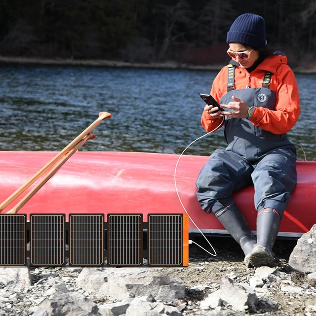 Alt view image 12 of 14 - FlexSolar 60W Portable Solar Panels Chargers with PD3.0 USB-C,QC3.0 USB-A and DC Outputs Foldable IP67 Waterproof Power Emergency Camping for Small Power Station Generator,Phones, Power Banks, Tablets