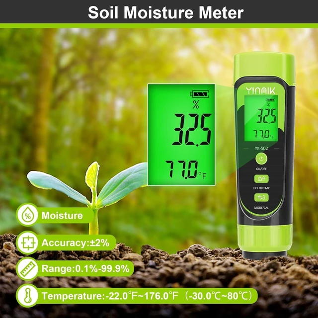 Alt view image 2 of 6 - Digital Soil pH Moisture Tester,Plant Moisture pH Meter for Soil and Water,Great Soil Test Kit for Gardener,Digital 4 in 1 Soil Temp Moisture pH EC Tester for Lawn,Indoor&Outdoor Plant,Potting,Farm