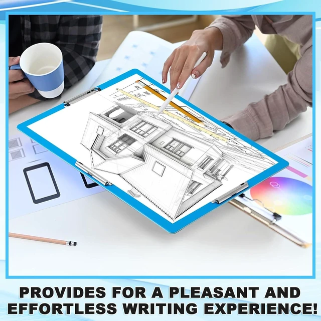 Alt view image 5 of 6 - 8 Pcs 11x17 Clipboard Three Clip Blue Extra Large Clipboard Horizontal Drawing Board 11 x 17 Inch Art Sketching Landscape Board for School Office Students Teachers Supplies