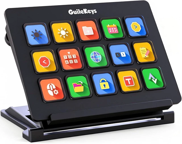 Main image of Stream Controller Deck with 15 Macro Keys,Streaming Keyboard with Trigger Actions in OBS/Twitch/YouTube/Streamlabs/Discord/Zoom, Studio Controller Compatible with Mac/PC