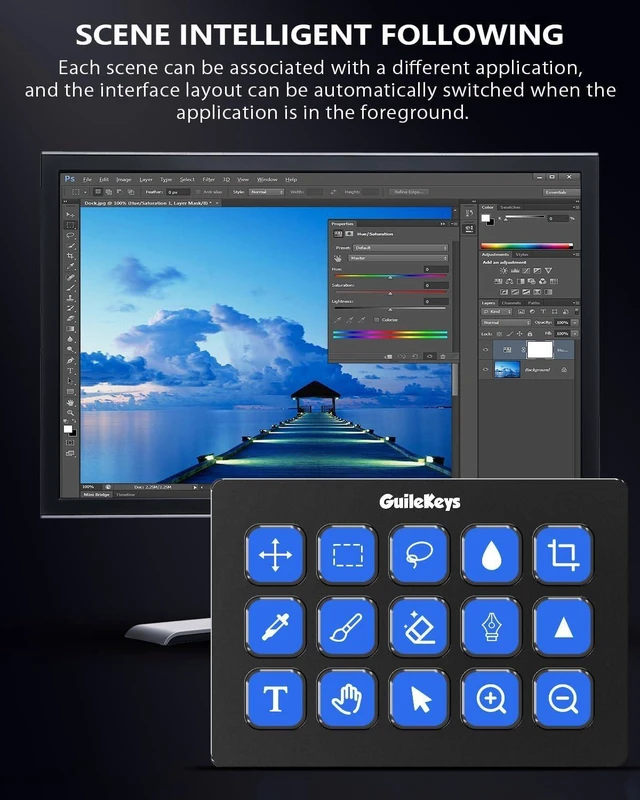 Alt view image 7 of 7 - Stream Controller Deck with 15 Macro Keys,Streaming Keyboard with Trigger Actions in OBS/Twitch/YouTube/Streamlabs/Discord/Zoom, Studio Controller Compatible with Mac/PC