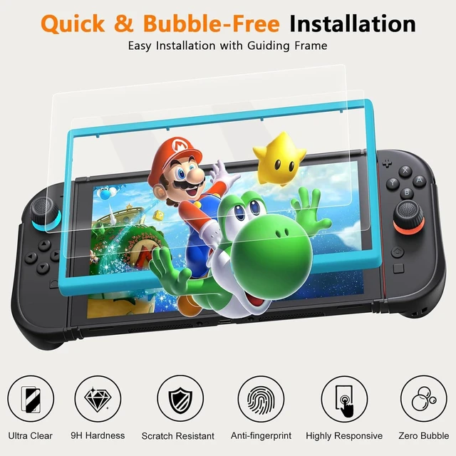 Alt view image 5 of 7 - Pro Controllers Accessories Bundle for Switch 2 17 in 1: Carrying Case, Dockable Protective Case, Joy-con Grips, Steering Wheels, Screen Protectors, Game Card Case, Thumb Grips for Switch 2