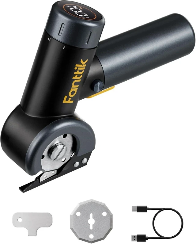 Main image of Fanttik C8 Nano Easyswap Cordless Electric Scissors with LED Display, Type-C Rechargeable Cardboard Cutter with 2 Blades, EasySwap Blade Change, LED Light, for Thin Cardboard Box Carpet Leather, Black