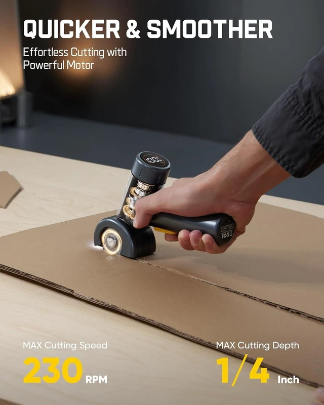 Alt view image 2 of 7 - Fanttik C8 Nano Easyswap Cordless Electric Scissors with LED Display, Type-C Rechargeable Cardboard Cutter with 2 Blades, EasySwap Blade Change, LED Light, for Thin Cardboard Box Carpet Leather, Black