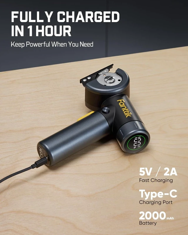 Alt view image 7 of 7 - Fanttik C8 Nano Easyswap Cordless Electric Scissors with LED Display, Type-C Rechargeable Cardboard Cutter with 2 Blades, EasySwap Blade Change, LED Light, for Thin Cardboard Box Carpet Leather, Black