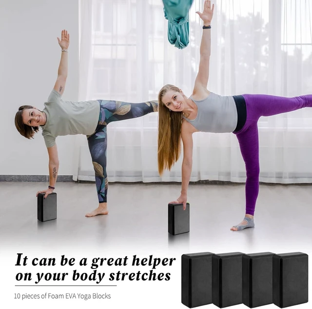 Alt view image 11 of 14 - 10 Pcs Foam EVA Yoga Blocks Lightweight Non Slip Supportive Yoga Bricks for Pilates Stretching and Meditation, Women Men Yogi Beginners