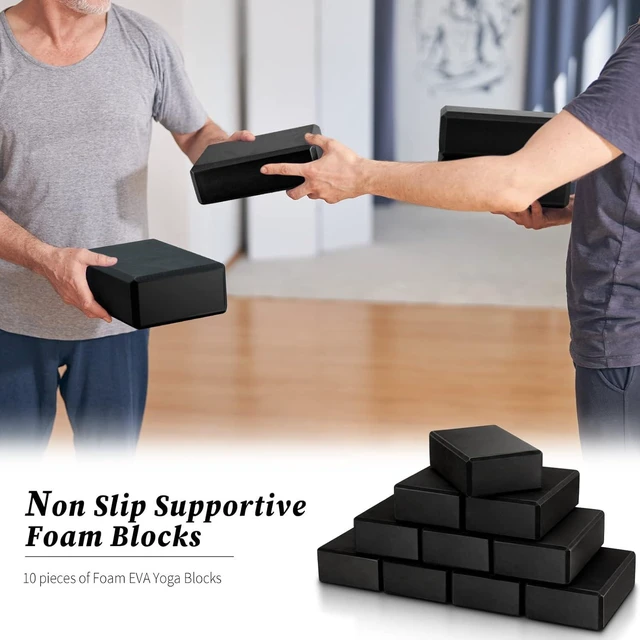 Alt view image 13 of 14 - 10 Pcs Foam EVA Yoga Blocks Lightweight Non Slip Supportive Yoga Bricks for Pilates Stretching and Meditation, Women Men Yogi Beginners