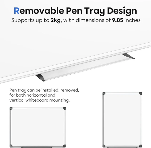 Alt view image 5 of 7 - Magnetic Whiteboard, 36" x 24" Dry Erase Board for Wall, Silver Aluminum Frame, Hanging or Mounted White Board for Office, Home, School, Meeting