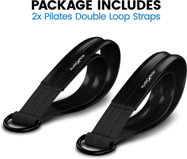 Alt view image 2 of 7 - Vinyl Covered Double Loop Straps for Pilates Equipment - D-Ring Padded Fitness Straps for Studio & Home Gym Workouts