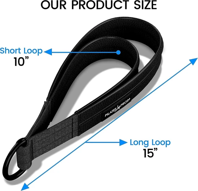 Alt view image 7 of 7 - Vinyl Covered Double Loop Straps for Pilates Equipment - D-Ring Padded Fitness Straps for Studio & Home Gym Workouts