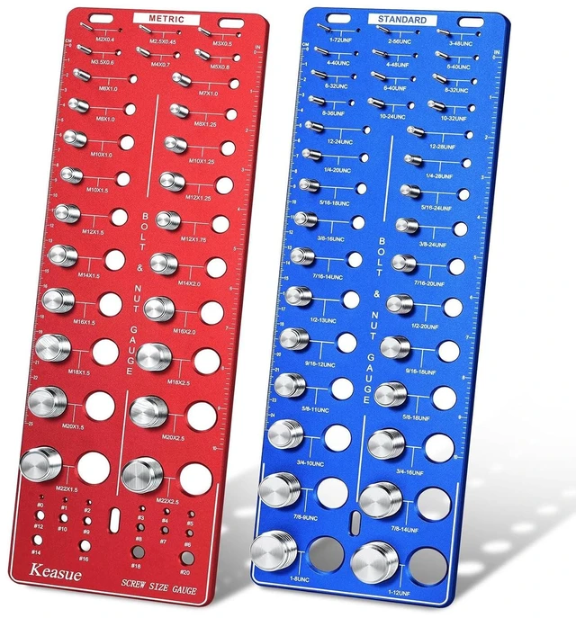 Main image of 76Pcs Thread Checker, Upgrade Nut and Bolt Thread Checker 34 Standard and 26 Metric and 16 Screw Size Check Gauge, Suitable for Screw Nut Bolt Size Finder Classification