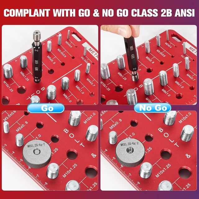 Alt view image 7 of 7 - 76Pcs Thread Checker, Upgrade Nut and Bolt Thread Checker 34 Standard and 26 Metric and 16 Screw Size Check Gauge, Suitable for Screw Nut Bolt Size Finder Classification