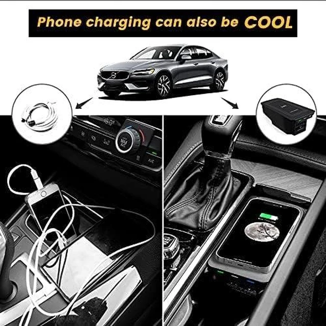 Alt view image 5 of 7 - Car Wireless Phone Charger for Volvo 2017-2025 XC90 XC60 S90 S60 V90 V60 2025 2024 2023 2022 2021 2020 2019 2018 2017 Center Console Accessories Charging Pad