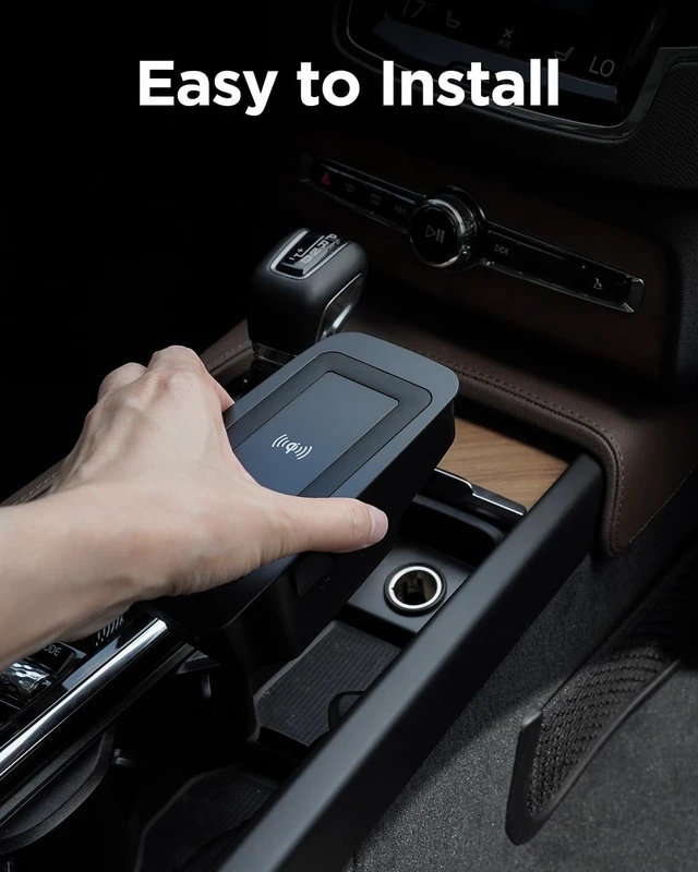Alt view image 6 of 7 - Car Wireless Phone Charger for Volvo 2017-2025 XC90 XC60 S90 S60 V90 V60 2025 2024 2023 2022 2021 2020 2019 2018 2017 Center Console Accessories Charging Pad