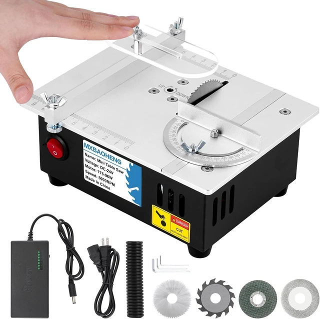 Main image of Mini Table Saw S3 Portable Precision Craft Table Saw, 1/2" Adjustable Cut Depth, Seven Speed Adjustable Power Supply, for Small Hobby Woodworking Miniature Wood Craft Cutting