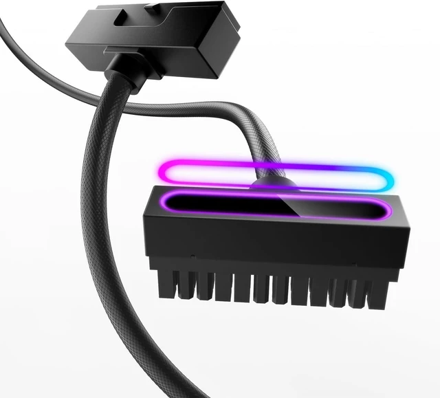 Main image of Hydrus-24PIN PC PSU Extension Cable ARGB LED, Copper Wire Motherboard Power Extension Cable Integrated Minimalist Design, 2000W Power (Whole Set), PC Power Cord for Cable Management & DIY