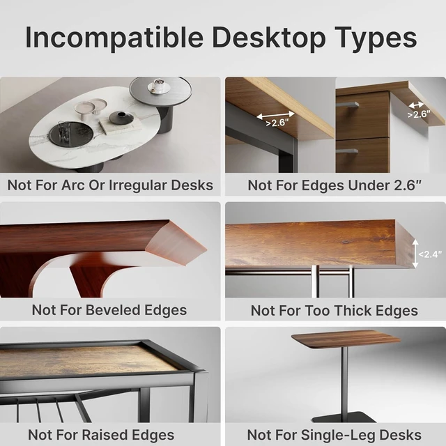 Alt view image 2 of 7 - Desk Extender Tray, 24" x 12" Clamp On Desk Shelf, Desk Extension with Storage Drawer, Table Desk Arm Rest, Clamp On Keyboard Tray for Office and Home, Workstation Organizer, Medium, Walnut