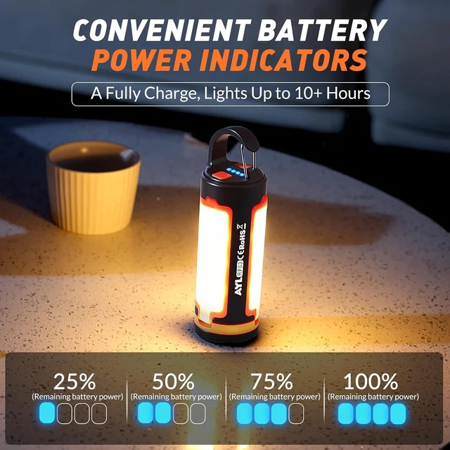 Alt view image 3 of 7 - Portable LED Rechargeable Camping Lantern, AYL Lightweight USB Rechargeable Lamp LED Flashlight Survival Gear for Home Emergency Light Outdoor Lanterns for Power Outages Hurricane Lamp 3-Pack