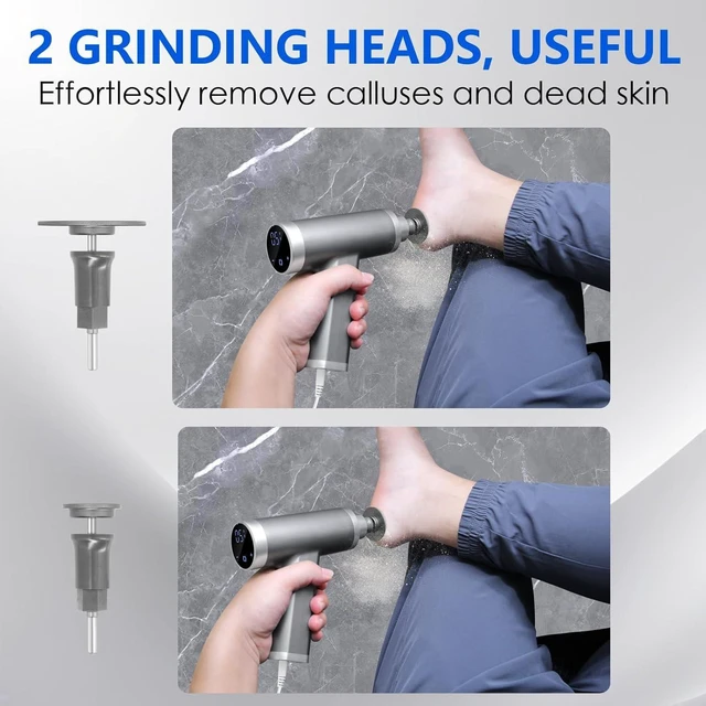 Alt view image 3 of 7 - Upgraded Electric Callus Remover for Feet 4500rpm, Professional Electric Foot Callus Remover Foot Sander Pedicure File with 2 Interchangeable Heads and Replaceable Sandpaper Discs