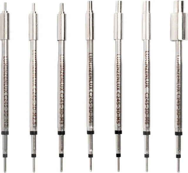 Main image of 7PCS C245 Soldering Tips Heat Set Insert Tool Kit for M2/M2.5/M3/M4/M5/M6/M8 Threaded Inserts,Made of Copper- Compatible with JBC Station, Fast Heating for 3D Printing