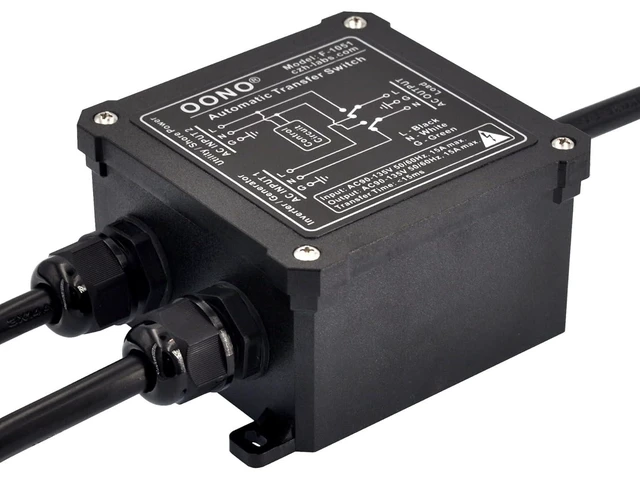 Alt view image 3 of 7 - AC120V 15Amp Automatic Transfer Switch, ATS Auto Transfer Switch (NEMA 5-15P/R)