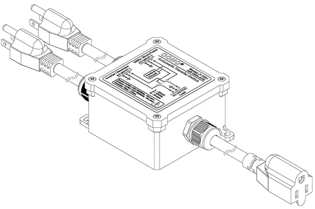 Alt view image 6 of 7 - AC120V 15Amp Automatic Transfer Switch, ATS Auto Transfer Switch (NEMA 5-15P/R)