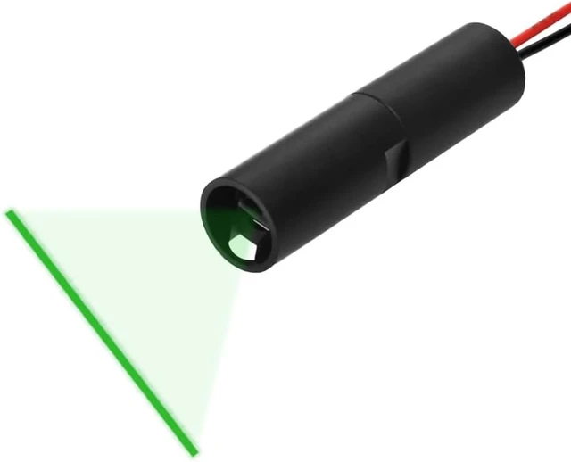 Main image of Green Line Laser Module 520 nm, Class 1, 3~6 VDC, >90° Fan Angle Focused at 10 m, 1~20 meters working distance, VLM-520-55 LPT, Industrial Alignment for Automation & Machine Vision Made in Taiwan
