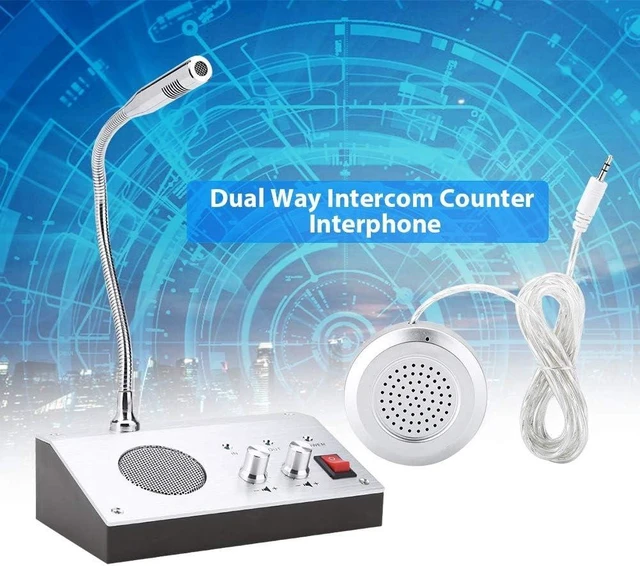 Alt view image 2 of 7 - Dual Way Window Intercom System with Mic & Speaker, Automatic Two-Way Counter Intercom for Glass, Drive Thru Communication Speaker for Bank Office Store Hospital Bus Station Security Counter