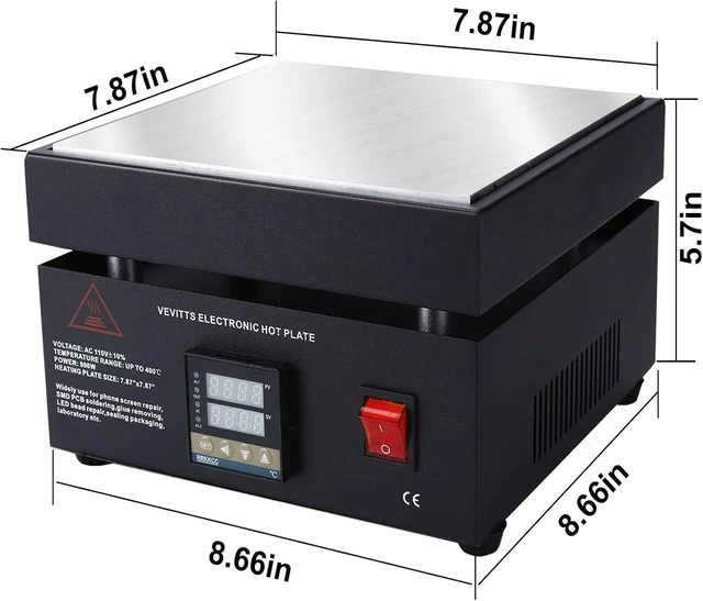 Alt view image 2 of 7 - 110V 850W LED Digital Electric Hot Plate, 30-400°C Soldering Preheating Station for PCB SMD LED Rework Lab