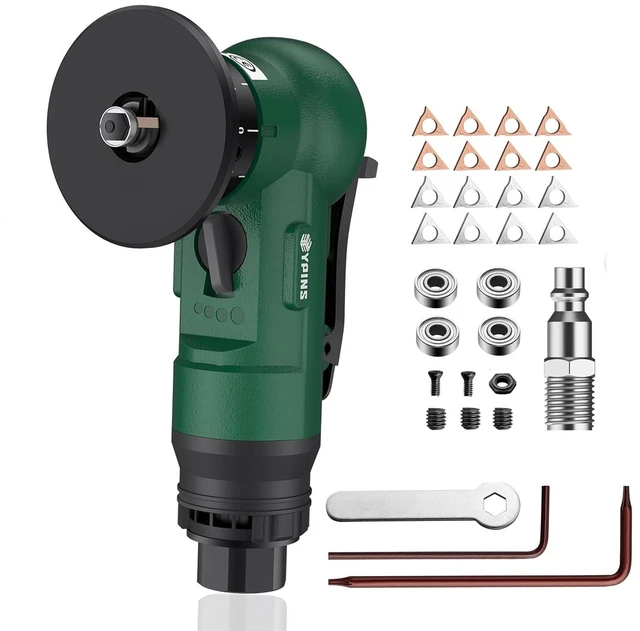Main image of Mini Pneumatic Chamfering Tool 16pcs C&R-angle Blades Straight 45° Arc Beveling,Metal Air Chamfer 30000 RPM,Edge Deburring for Copper,Aluminum,Steel,Wood,Acrylic,1/4" Inlet,Precision,Quieter