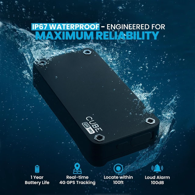 Alt view image 2 of 7 - Cube Pro GPS Tracker with 4G LTE & 1 Year Battery - IP67 Waterproof Real Time GPS Tracker for Cars - Hidden Magnetic Tracking Device for Cars, Fleets, Trailers