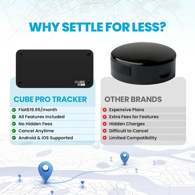 Alt view image 7 of 7 - Cube Pro GPS Tracker with 4G LTE & 1 Year Battery - IP67 Waterproof Real Time GPS Tracker for Cars - Hidden Magnetic Tracking Device for Cars, Fleets, Trailers