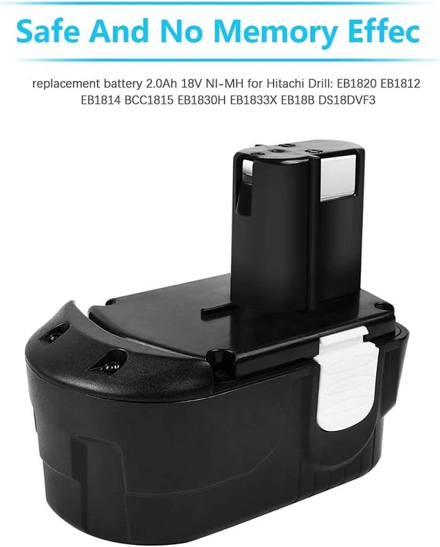 Alt view image 4 of 7 - Upgraded2Pack 3500mAh Replacement for Hitachi 18V Battery EB1814SL EB1820L EB1812S EB1820 EB1824L EB1830HL DS18DVF3 DS18DFL C18DL DV18DMR WR18DMR UB18DL WR18DL Compatible with 18 Volt Cordless Tools