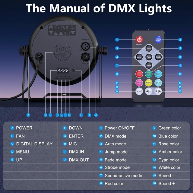Alt view image 6 of 7 - 36 LED Stage Lights, Corded RGB Par Lights, 4/7 CH DMX Par Can, LED Stage Par with Sound Activated & DMX 512, Uplights for Wedding, Club, Event, Party, 4 Pack