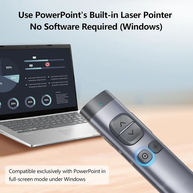 Alt view image 5 of 7 - N97s TV Screen Presentation Clicker with 32G Built-in Receiver, PowerPoint Clicker, Presentation Remote, Bluetooth Wireless Presenter, Digital Pointer for TV Screen Under Win/Mac
