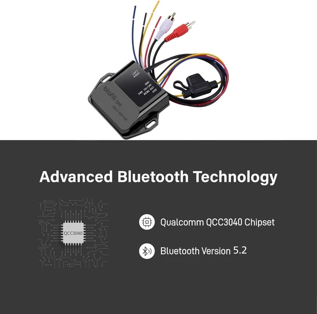Alt view image 9 of 14 - CAR Bluetooth 5.2 Receiver aptX Adaptive, aptX HD, AAC, SBC 12V/24V Compatible, Remote Trigger, Stereo RCA Output Wireless A2DP Adapter for Car, Truck, Marine, Powersport Audio Systems