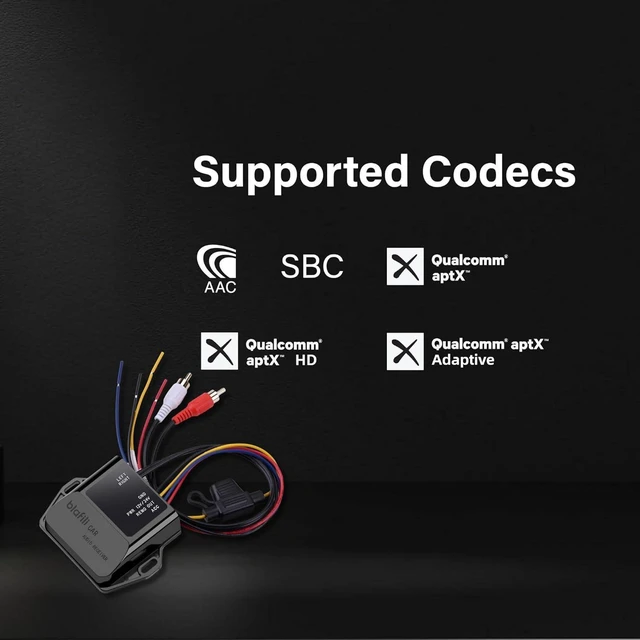 Alt view image 10 of 14 - CAR Bluetooth 5.2 Receiver aptX Adaptive, aptX HD, AAC, SBC 12V/24V Compatible, Remote Trigger, Stereo RCA Output Wireless A2DP Adapter for Car, Truck, Marine, Powersport Audio Systems