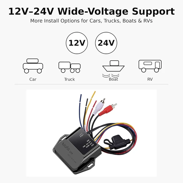 Alt view image 14 of 14 - CAR Bluetooth 5.2 Receiver aptX Adaptive, aptX HD, AAC, SBC 12V/24V Compatible, Remote Trigger, Stereo RCA Output Wireless A2DP Adapter for Car, Truck, Marine, Powersport Audio Systems