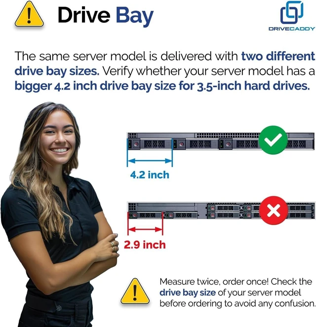 Alt view image 2 of 7 - 3-Pack - 3.5" Hard Drive Caddy with 2.5" to 3.5" HDD Adapter - Compatible for Dell PowerEdge Servers - T360 R360 T560 R660 R660xs R6615 R6625 R7615 R7625 R760 R760xs R760xd2