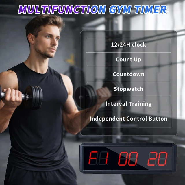 Alt view image 3 of 7 - Large Stopwatch with Start/Stop ButtonLED Digital Timer with Stand360° Press ButtonStopwatch for Obstacle CourseFitness Clock for Home GymInterval Timer for Exercise (1.5 red)