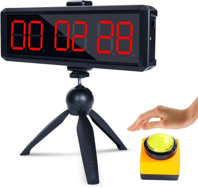 Main image of Large Stopwatch with Start/Stop ButtonLED Digital Timer with Stand360° Press ButtonStopwatch for Obstacle CourseFitness Clock for Home GymInterval Timer for Exercise (1.5 red)