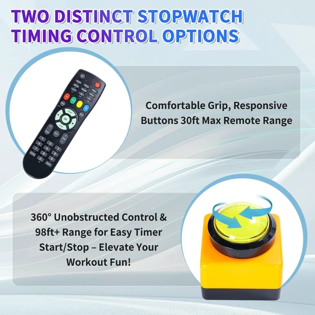 Alt view image 5 of 7 - Large Stopwatch with Start/Stop ButtonLED Digital Timer with Stand360° Press ButtonStopwatch for Obstacle CourseFitness Clock for Home GymInterval Timer for Exercise (1.5 red)