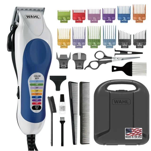 Alt view image 8 of 14 - Clipper USA Color Pro Corded Haircutting Kit with Color Guide Combs | Color-Coded Guide Combs For Easy At Home Haircuts For Men, Women & Kids, Corded Power, Adjustable Taper Lever Model 3029694