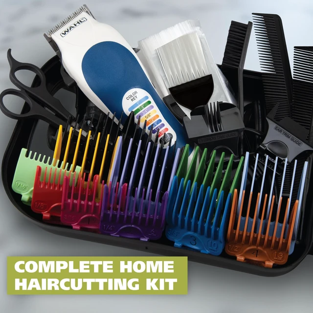 Alt view image 9 of 14 - Clipper USA Color Pro Corded Haircutting Kit with Color Guide Combs | Color-Coded Guide Combs For Easy At Home Haircuts For Men, Women & Kids, Corded Power, Adjustable Taper Lever Model 3029694