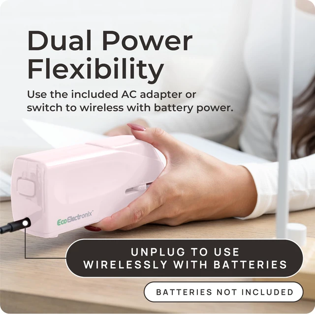 Alt view image 9 of 12 - Pink Electric Stapler Pro - Automatic Stapler for Desk or Office Use | Portable, Quiet and Jam-Free with Easy Reload, 30-Sheet Capacity, AC Adapter or Battery Powered